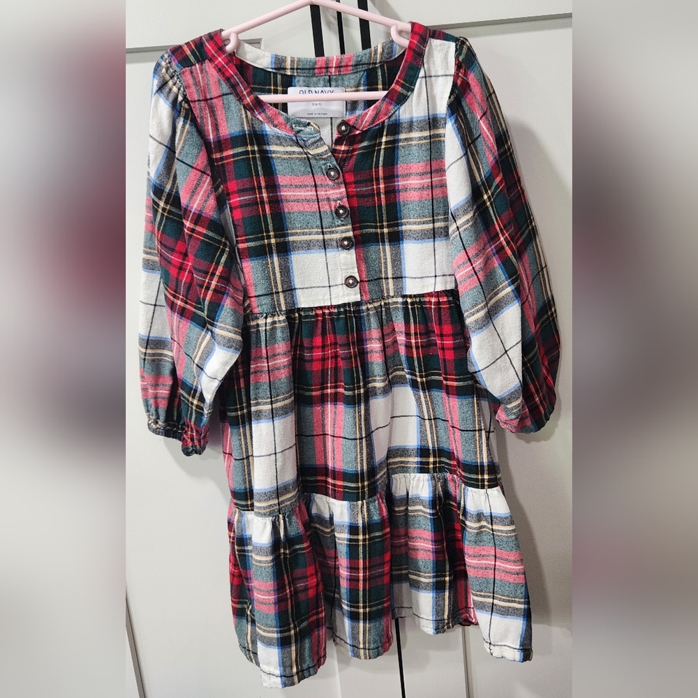 Old Navy Multicolor Plaid Kids Dress